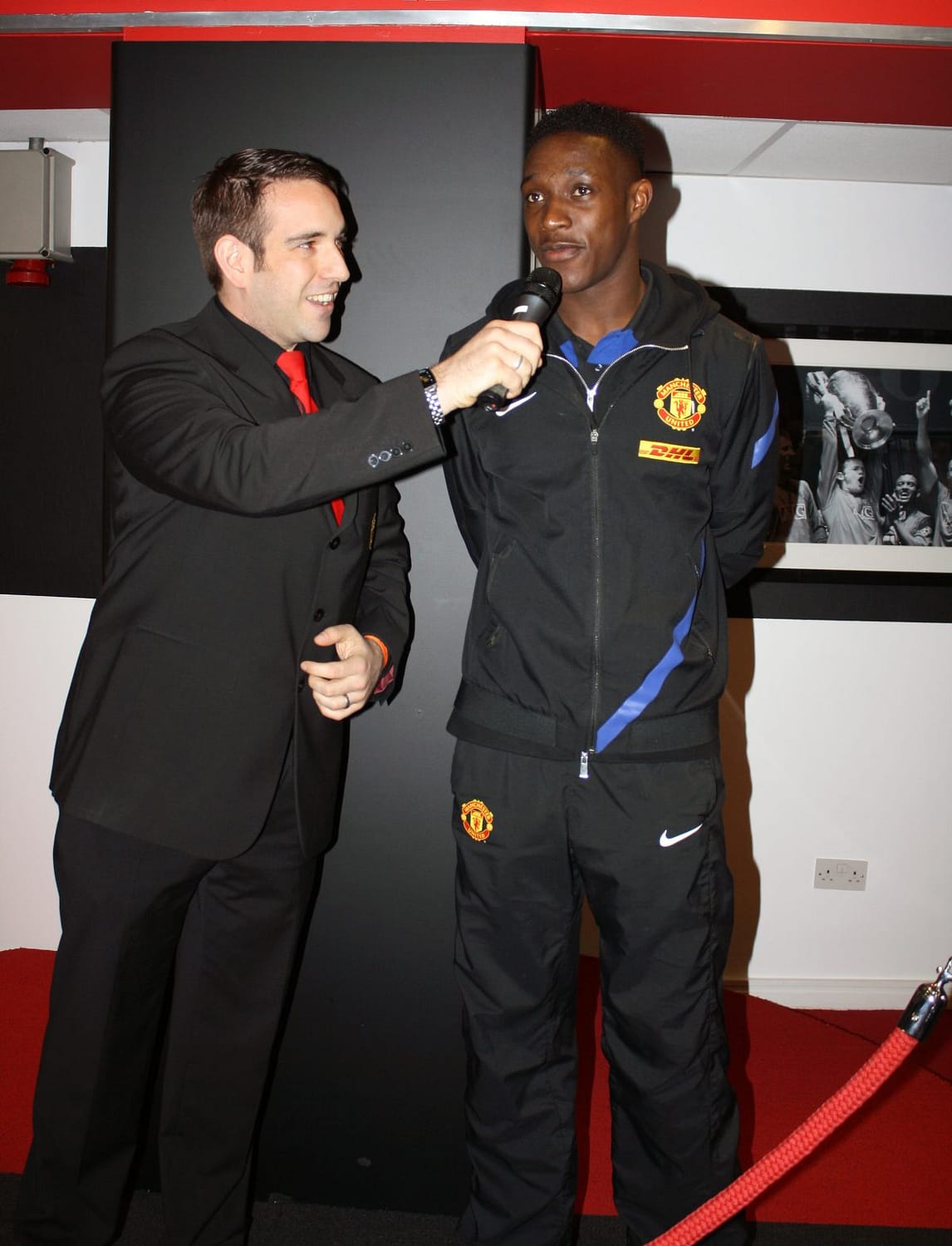 Compere John Norcott interviewing Danny Welbeck