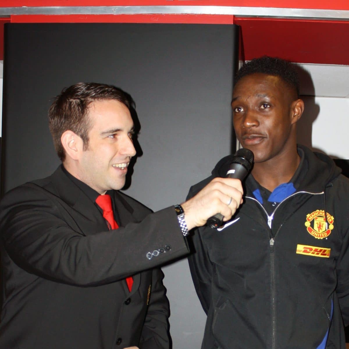 Compere John Norcott interviewing Danny Welbeck