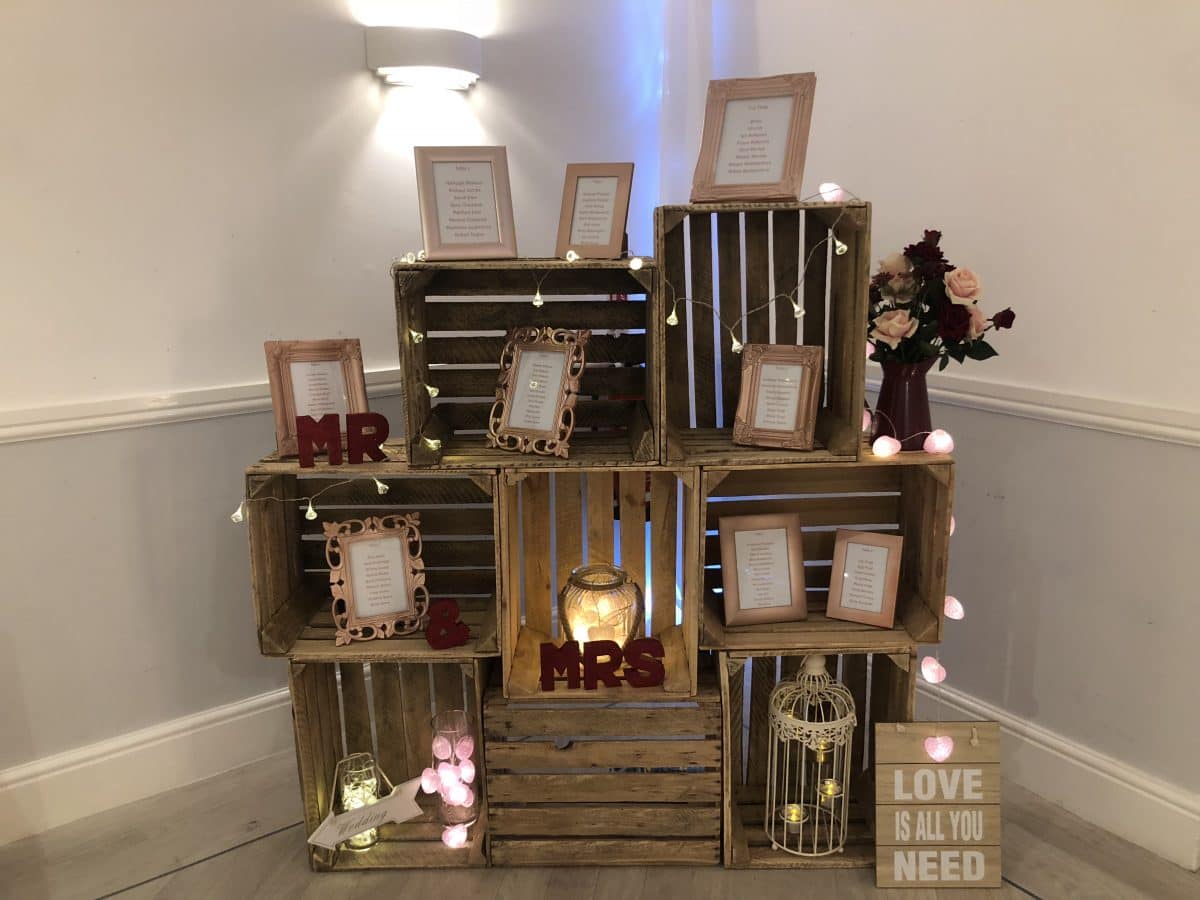 Rustic table planner Lancashire wedding venue dressing inspiration
