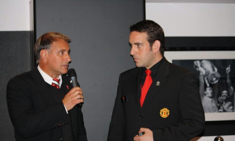 John Norcott and Clayton Blackmore at Old Trafford