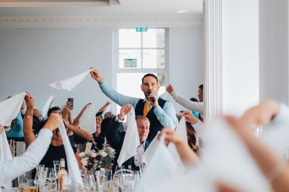 Get the napkins in the air wedding entertainment Lancashire